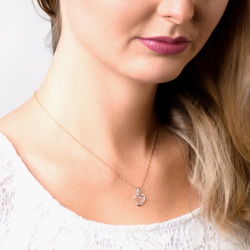 Zawieszka serce Savicki: białe złoto, diamenty